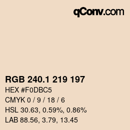Color code: RGB 240.1 219 197 | qconv.com