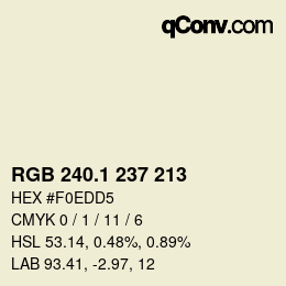 カラーコード: RGB 240.1 237 213 | qconv.com