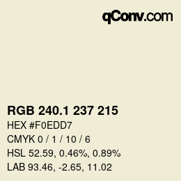 Color code: RGB 240.1 237 215 | qconv.com