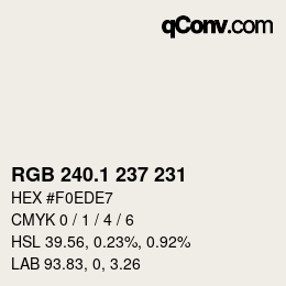 Color code: RGB 240.1 237 231 | qconv.com