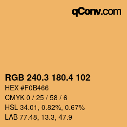 カラーコード: RGB 240.3 180.4 102 | qconv.com