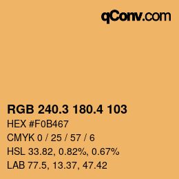 カラーコード: RGB 240.3 180.4 103 | qconv.com