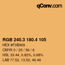 カラーコード: RGB 240.3 180.4 105 | qconv.com