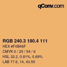 カラーコード: RGB 240.3 180.4 111 | qconv.com
