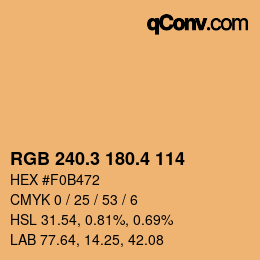カラーコード: RGB 240.3 180.4 114 | qconv.com