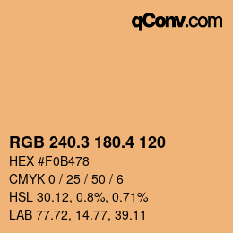 カラーコード: RGB 240.3 180.4 120 | qconv.com