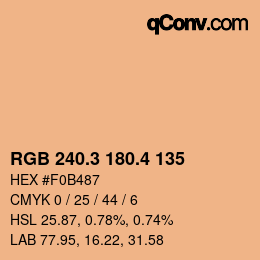 カラーコード: RGB 240.3 180.4 135 | qconv.com