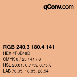 カラーコード: RGB 240.3 180.4 141 | qconv.com