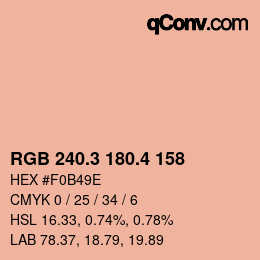 カラーコード: RGB 240.3 180.4 158 | qconv.com