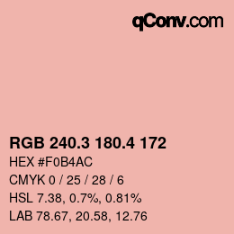 カラーコード: RGB 240.3 180.4 172 | qconv.com