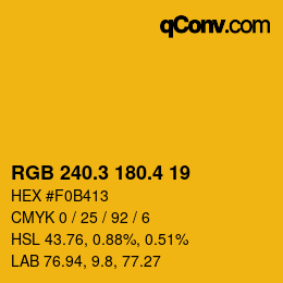 カラーコード: RGB 240.3 180.4 19 | qconv.com