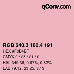 カラーコード: RGB 240.3 180.4 191 | qconv.com