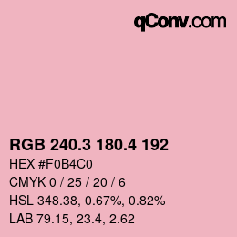 カラーコード: RGB 240.3 180.4 192 | qconv.com