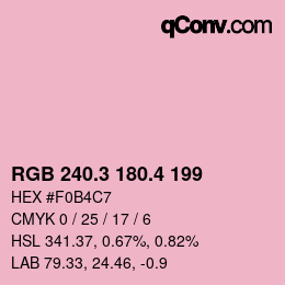 カラーコード: RGB 240.3 180.4 199 | qconv.com