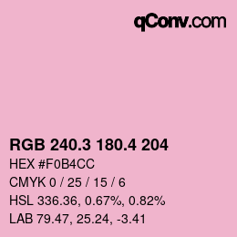 カラーコード: RGB 240.3 180.4 204 | qconv.com