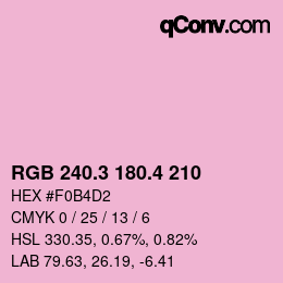 カラーコード: RGB 240.3 180.4 210 | qconv.com