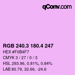 カラーコード: RGB 240.3 180.4 247 | qconv.com