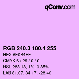 カラーコード: RGB 240.3 180.4 255 | qconv.com