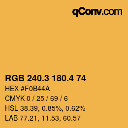 カラーコード: RGB 240.3 180.4 74 | qconv.com