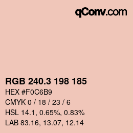カラーコード: RGB 240.3 198 185 | qconv.com