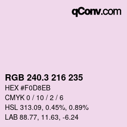 カラーコード: RGB 240.3 216 235 | qconv.com