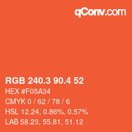 カラーコード: RGB 240.3 90.4 52 | qconv.com