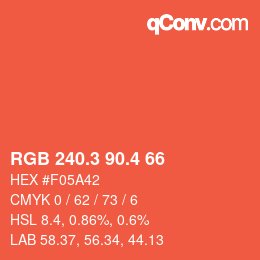 カラーコード: RGB 240.3 90.4 66 | qconv.com