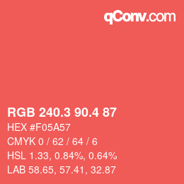 カラーコード: RGB 240.3 90.4 87 | qconv.com