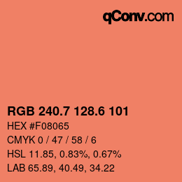 カラーコード: RGB 240.7 128.6 101 | qconv.com
