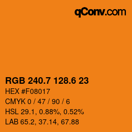 カラーコード: RGB 240.7 128.6 23 | qconv.com