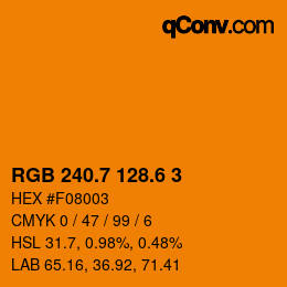 カラーコード: RGB 240.7 128.6 3 | qconv.com