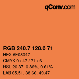 カラーコード: RGB 240.7 128.6 71 | qconv.com