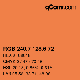 カラーコード: RGB 240.7 128.6 72 | qconv.com