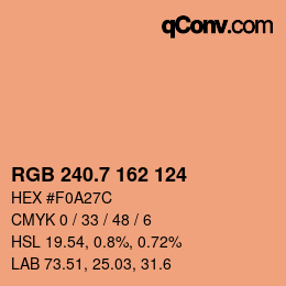 カラーコード: RGB 240.7 162 124 | qconv.com