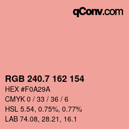 カラーコード: RGB 240.7 162 154 | qconv.com
