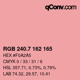 カラーコード: RGB 240.7 162 165 | qconv.com