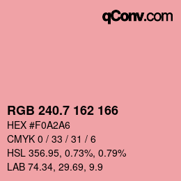 カラーコード: RGB 240.7 162 166 | qconv.com