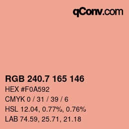 カラーコード: RGB 240.7 165 146 | qconv.com