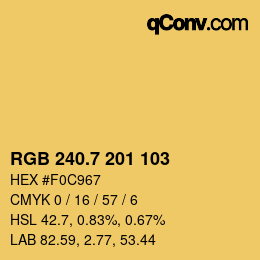 カラーコード: RGB 240.7 201 103 | qconv.com