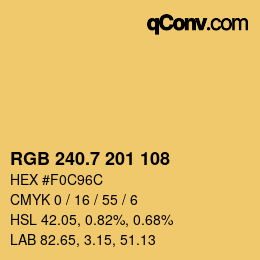 カラーコード: RGB 240.7 201 108 | qconv.com