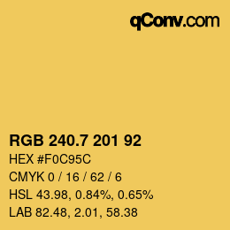 カラーコード: RGB 240.7 201 92 | qconv.com