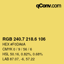 カラーコード: RGB 240.7 218.6 106 | qconv.com
