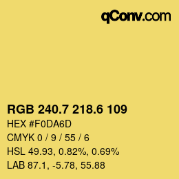 カラーコード: RGB 240.7 218.6 109 | qconv.com