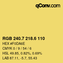 カラーコード: RGB 240.7 218.6 110 | qconv.com