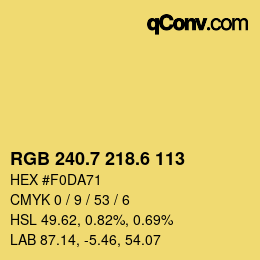 カラーコード: RGB 240.7 218.6 113 | qconv.com