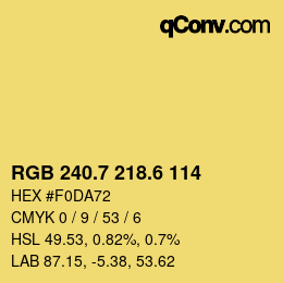 カラーコード: RGB 240.7 218.6 114 | qconv.com