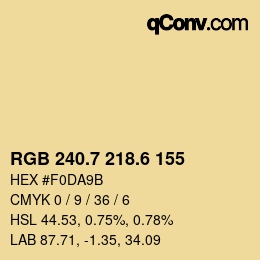 カラーコード: RGB 240.7 218.6 155 | qconv.com