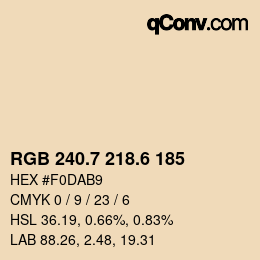 カラーコード: RGB 240.7 218.6 185 | qconv.com