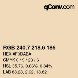 カラーコード: RGB 240.7 218.6 186 | qconv.com
