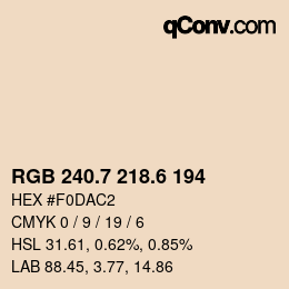 カラーコード: RGB 240.7 218.6 194 | qconv.com